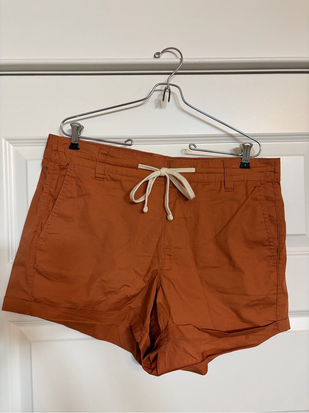 torrid rust-orange drawstring waist shorts